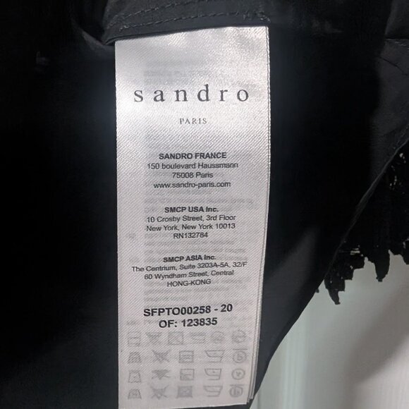 NEW! Sandro Paris | Black top with Guipure Lace Inserts - Picture 9 of 14